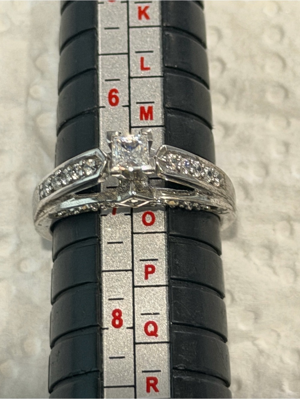 Sterling Silver Size 7 Princess Cut Wedding Engagement Ring #445